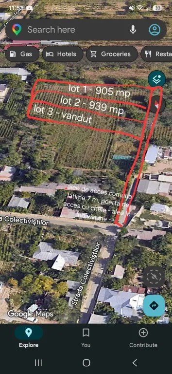 Teren intravilan Galați filesti sat str. colectivistilor 939mp