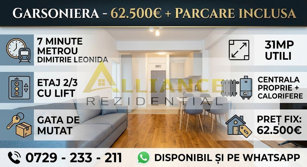 GARSONIERA - 62.500â¬ + PARCARE INCLUSA - METROU DIMI...