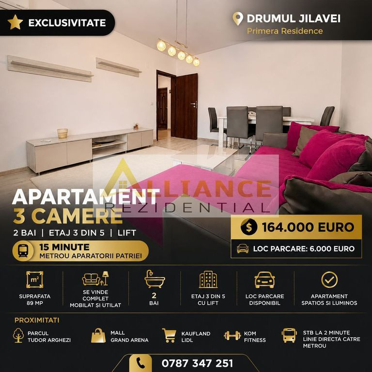 Apartament 3 Camere Decomandat | 15 Min Metrou Ap. Patrie...