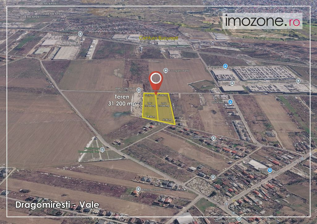 Dragomiresti Valea - Langa Centura, teren 31.200 mp, 28E/mp