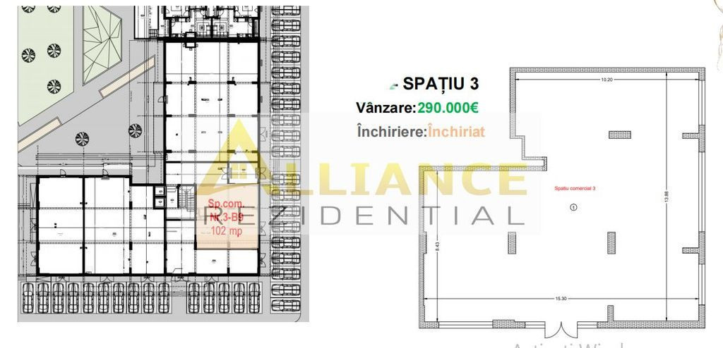 SPATIU COMERCIAL de vanzare - 102 mp | Investitie cu chir...