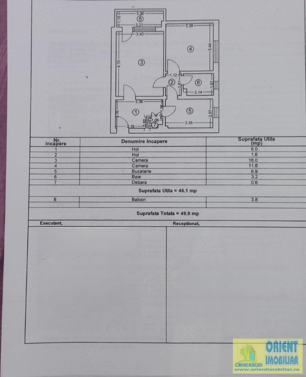 Scoala 8, de vanzare apartament 2 camere