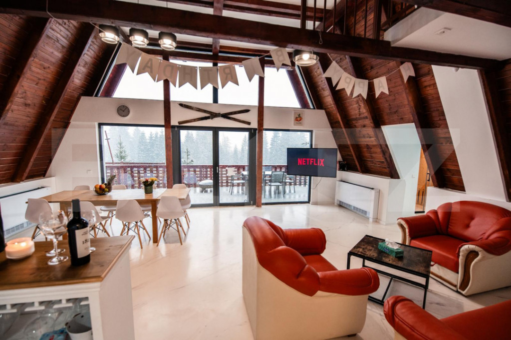Cabana A-Frame, 195 mp utili, 600 mp teren, Saună & Ciubăr