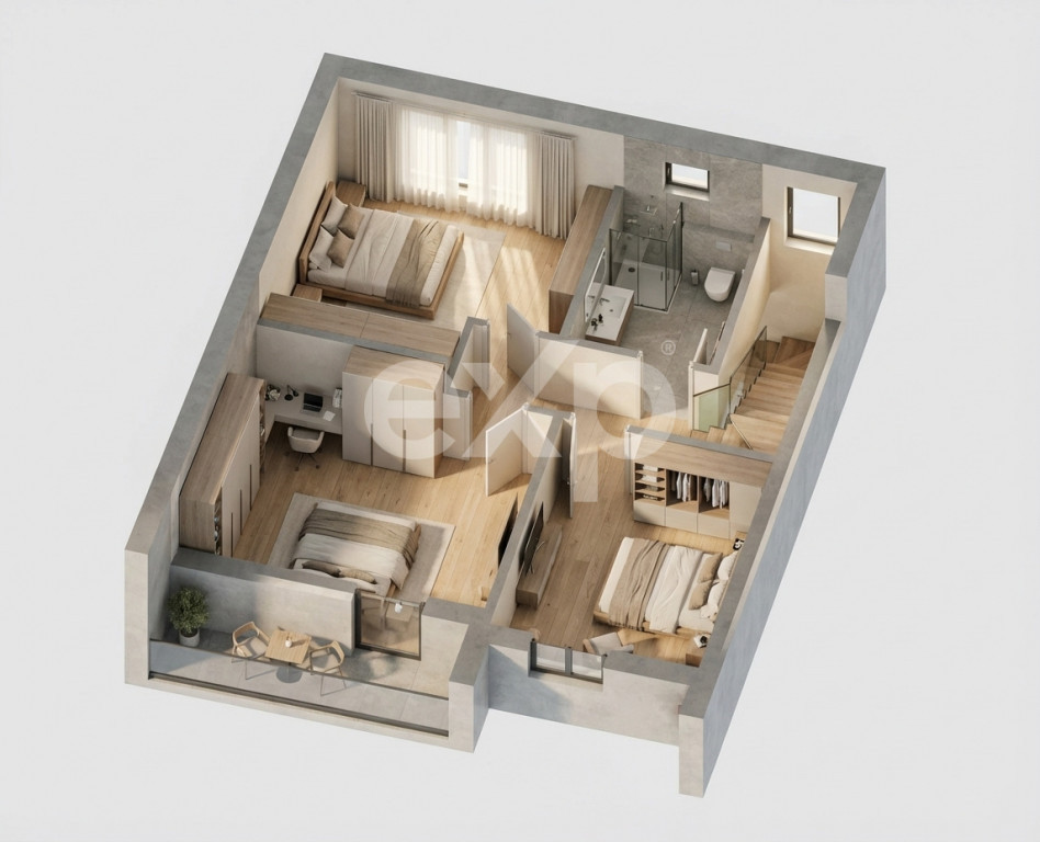 Apartament tip Duplex cu 4 camere și curte individuală de
