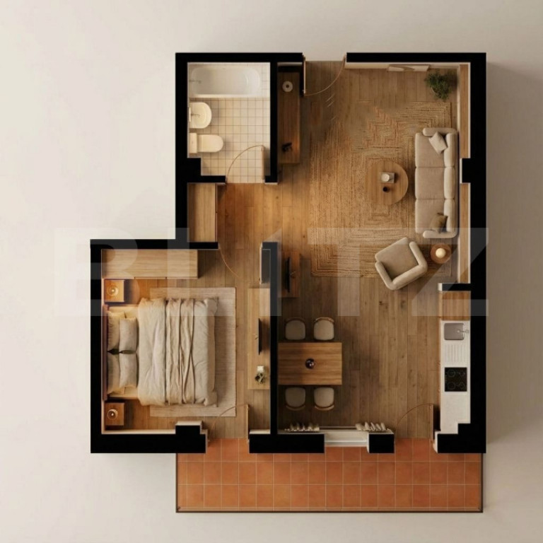 Ap. 2 Camere 49.6 mp Deosebit | Bloc Nou cu Lift | Burdujeni