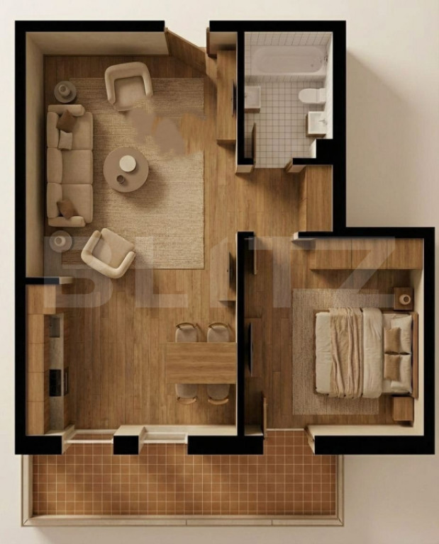 Ap. 2 Camere Spațios 49.6 mp + Balcon | Burdujeni | Rate 35