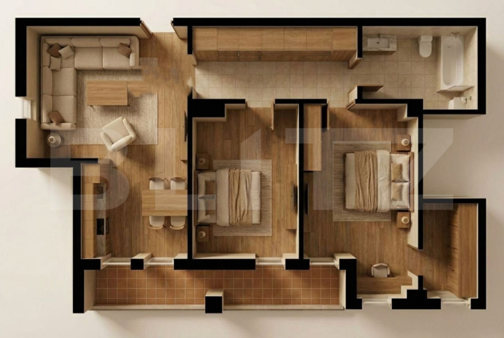 Ap. 3 Camere 69.3 mp | Încălzire Pardoseală, Lift | Burdu