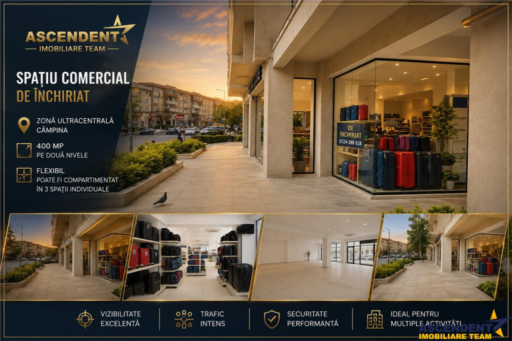 Spatiul Comercial, compartimentabil si in 3 unitati, cu acce