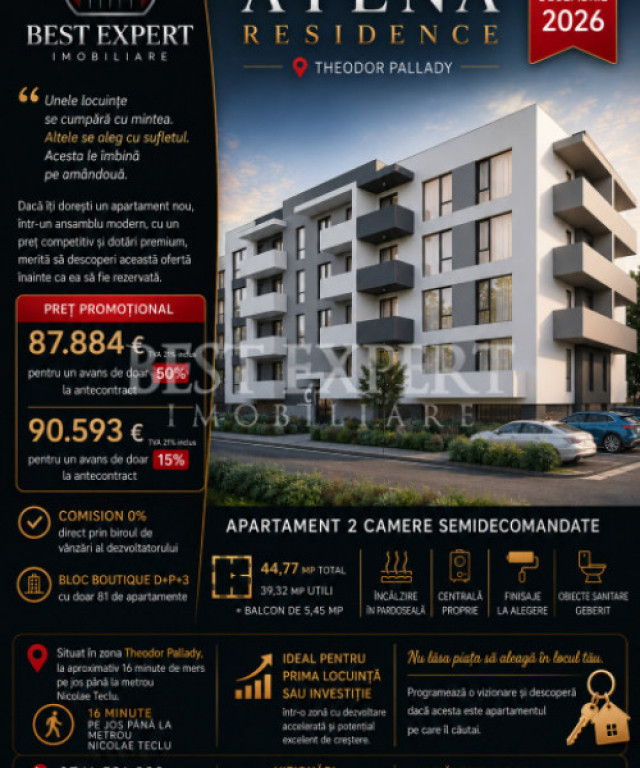 ⭐ Calitate Premium | Compartimentare Inteligenta | 2 camer
