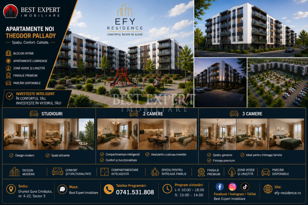 2 Camere Premium | Direct de la Dezvoltator | Bonus Parcare