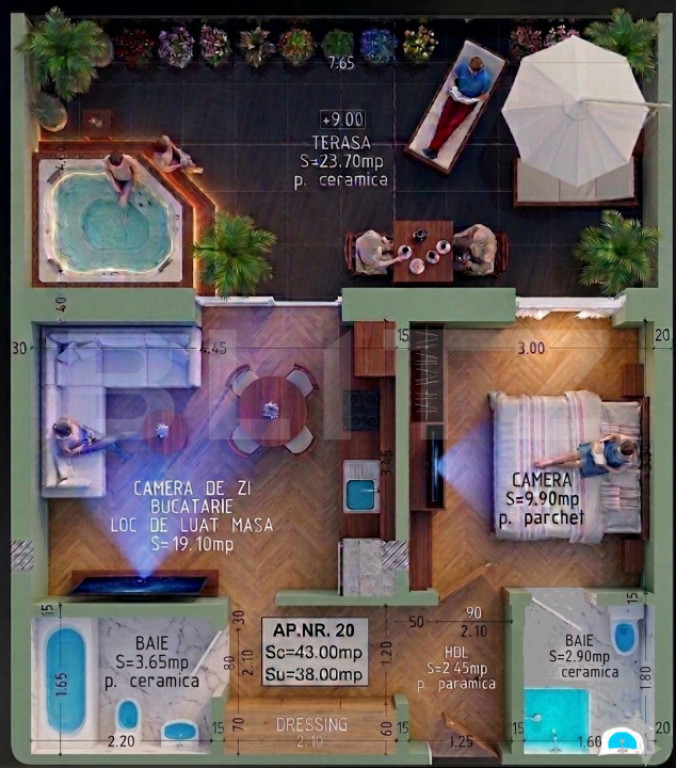 Penthouse de vanzare, 38 mp, zona Independentei