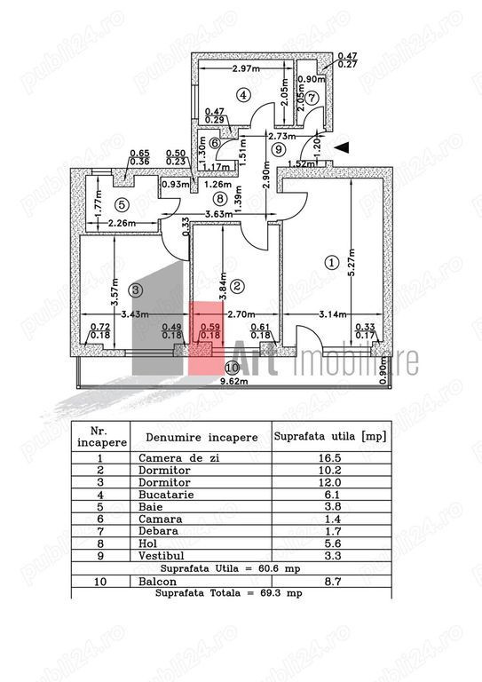 APARTAMENT 3 CAMERE LACUL TEI