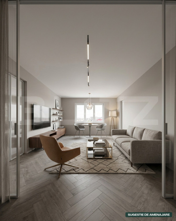 Apartament 2 camere, 48mp, etaj intermediar, balcon, parcare