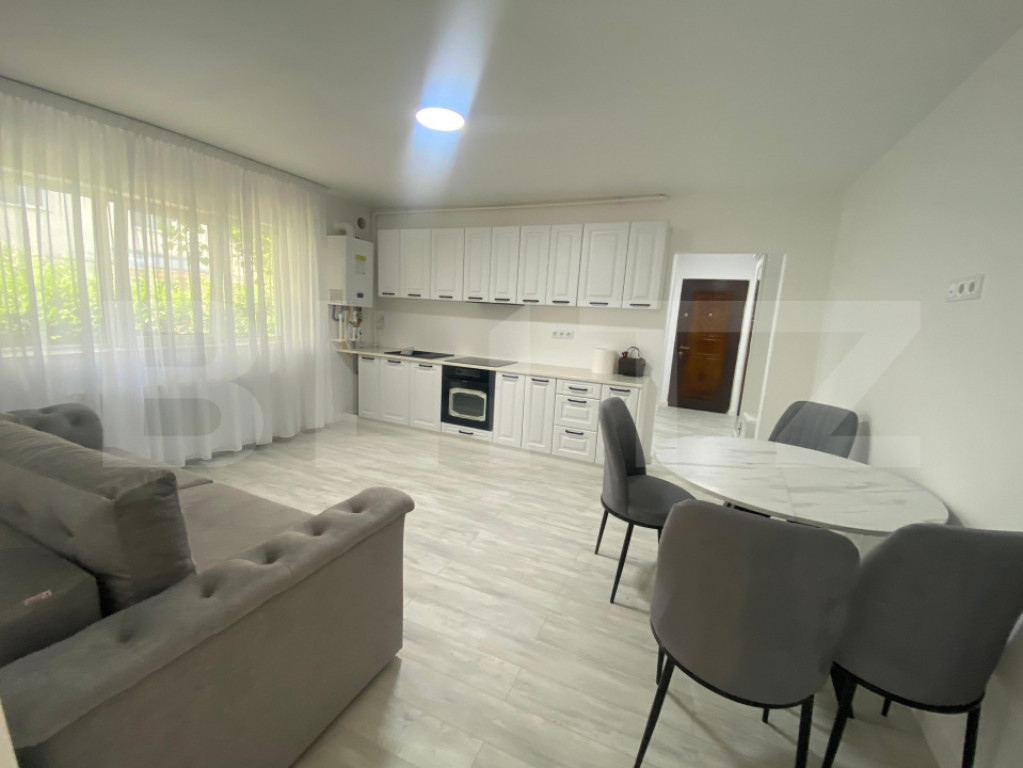Apartament de inchiriat, cu 3 camere, 50 mp, gradina, modern