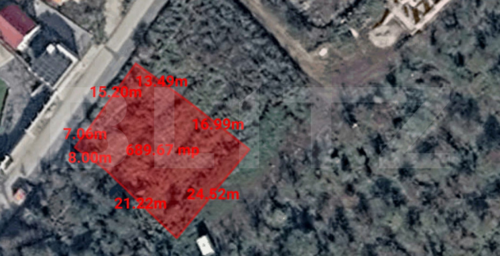 Teren intravilan autorizabil, 690 mp, front 15.2 m, Baciu, z