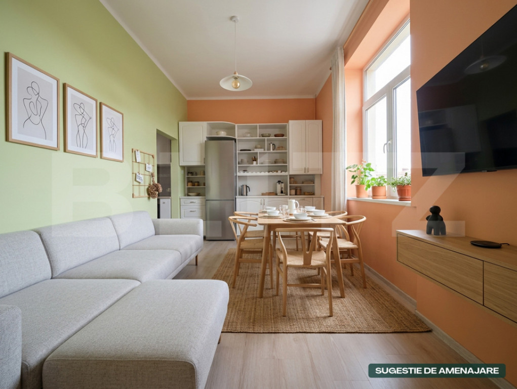 Apartament 3 camere, 75.25 mp, zonă Semicentrală