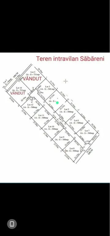 Teren intravilan de vânzare – Săbăreni | 500 mp | 20.000 €