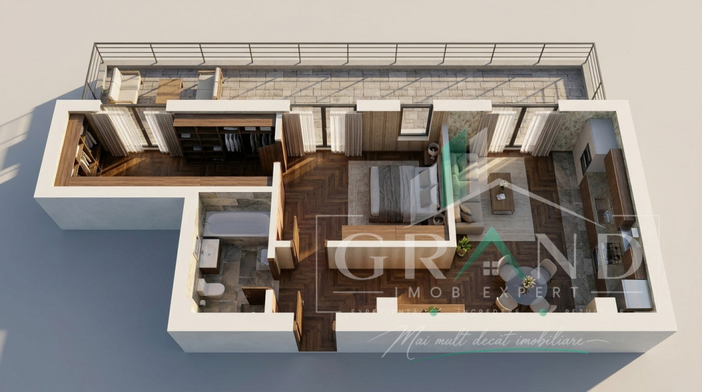 Ap 2 camere+dressing+terasă 25 mp | Parcare subterană | D?