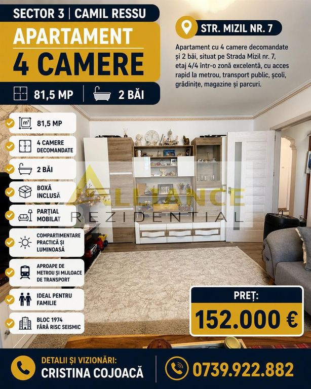 Sector 3 Apartament 4 camere 2 bai 815 mp
