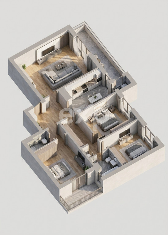 Apartament spațios cu 4 camere, 105,28 mp utili – Ultrace