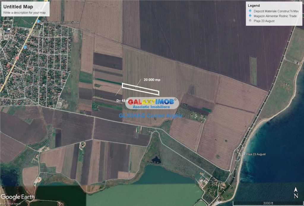 Vindem 20000 mp , extravilan , in Constanta- com 23 August