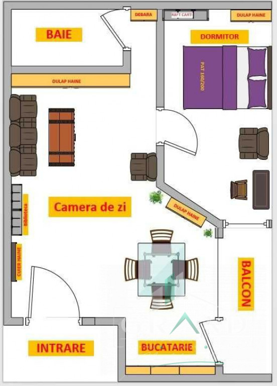 2 camere | 62 mp | Balcon 9 mp | Mărăști–Str. Bucureșt