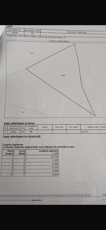 Teren Budești 100 m