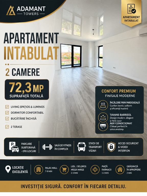 Apartament 2 camere, 53 mp, zona Bucium Aleea Domenii