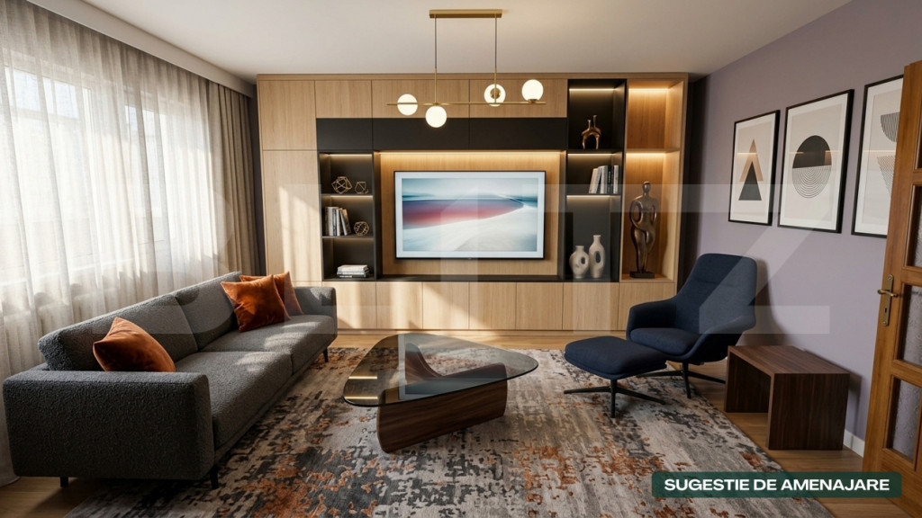 Apartament 3 camere, etaj intermediar, 65 mp utili, George E