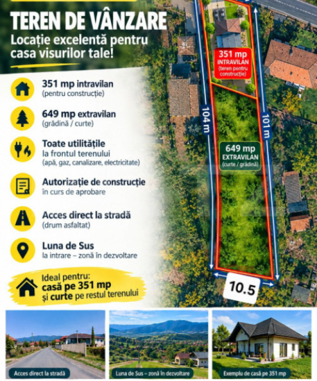 Teren cu autorizatie de constructie si proiect de casa. 1000