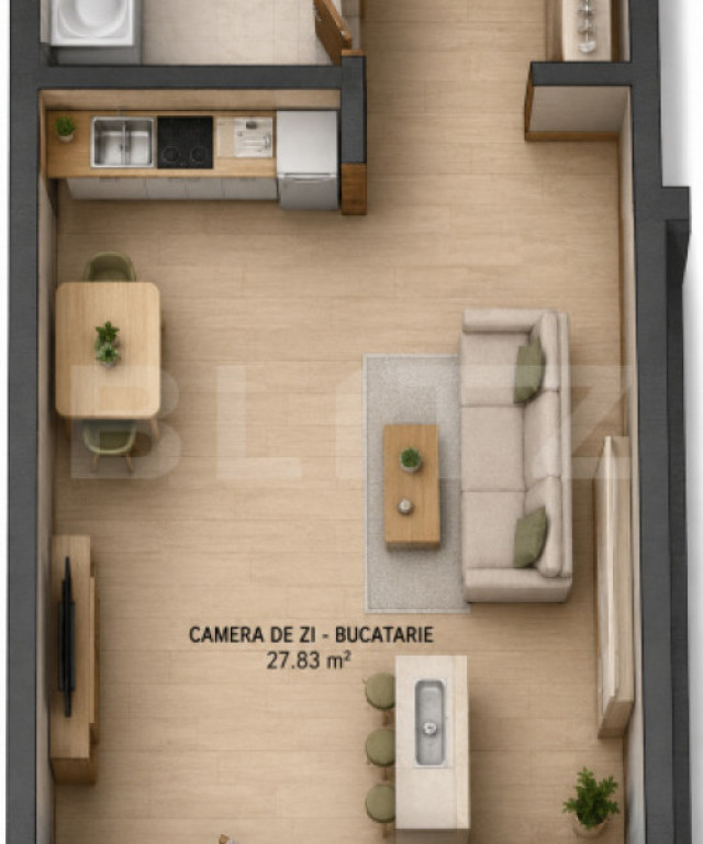 BLOC NOU – APARTAMENT CU 1 CAMERĂ – 40,18 MP