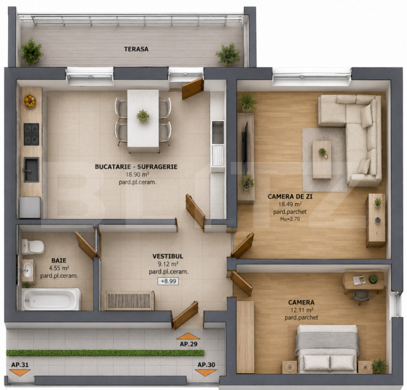 Apartament de Vânzare | 3 Camere | 73,63 mp | Tudor