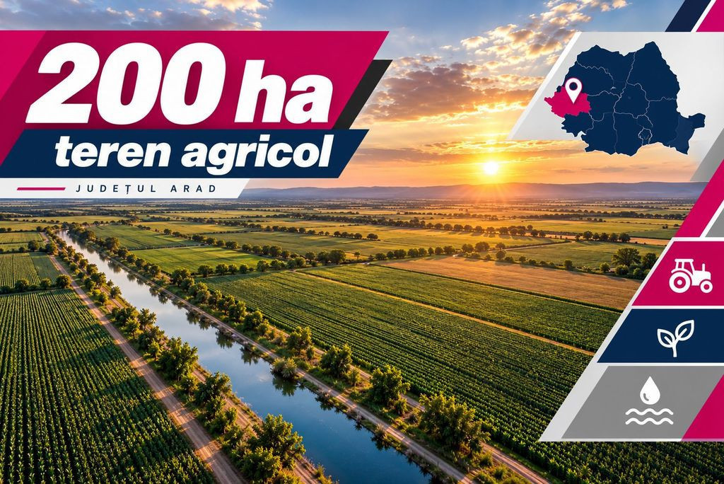 200 ha teren agricol de vanzare in Arad