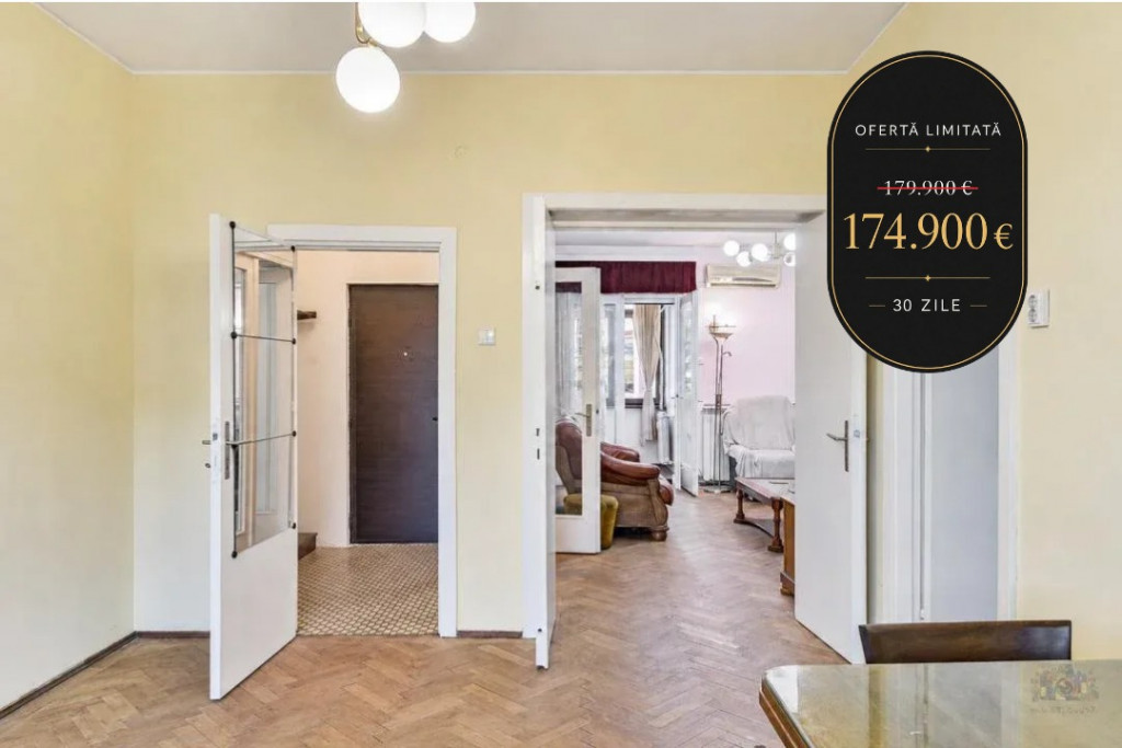 PROMO 30 ZILE- Apartament interbelic si Garsonieră, 100 mp,