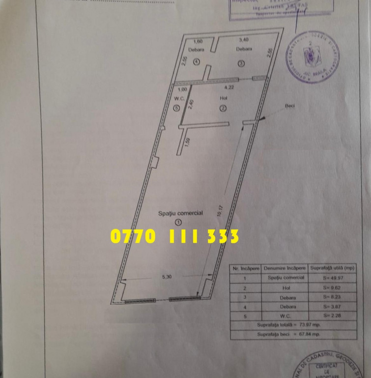 Spatiu comercial 73mp, parter, zona pietonala Ultracentrala.