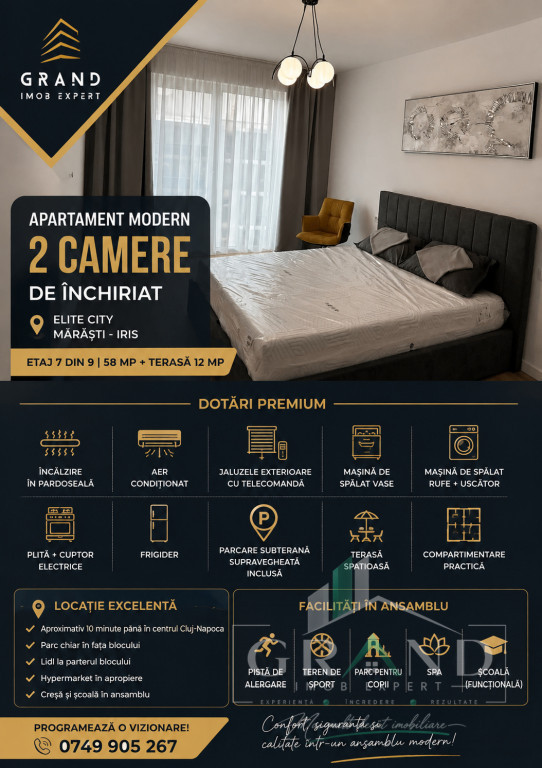 Apartament 2 Camere | 58 MP | Terasa 12 MP | Parcare Subtera