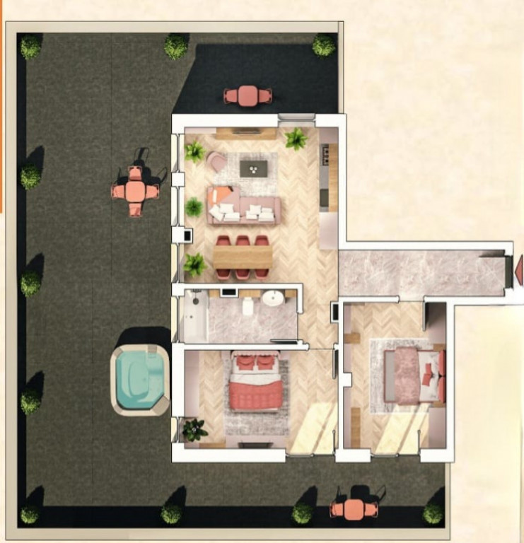 Apartament 3 camere, 67,1mp, 103,8mp TERASA, Sannicoara
