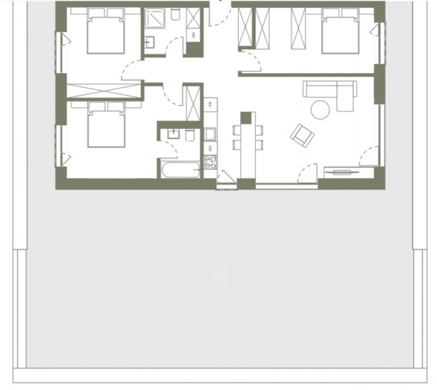 Apartament 4 camere 94,9 si terasa 133.2 in Hexagon