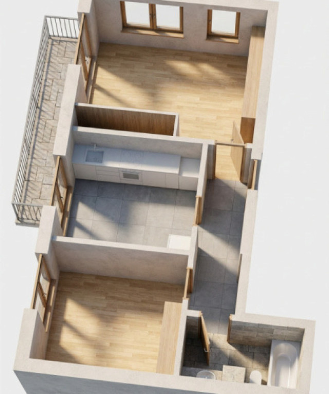 Apartament 2 CAM, SU 57.32MP BALLCON, zona FLORILOR
