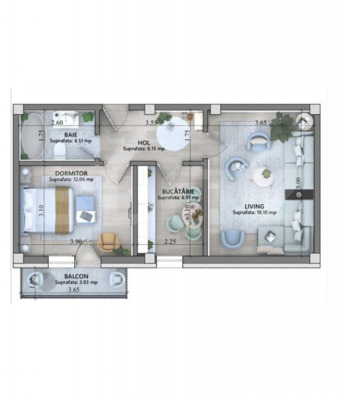 Apartament cu una, două sau trei camere, Lunca Cetățuii,