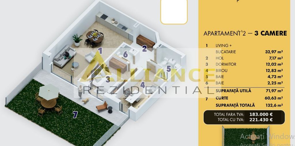 Apartament 3 camere | 13260 mp total | Pret de lansare | ...
