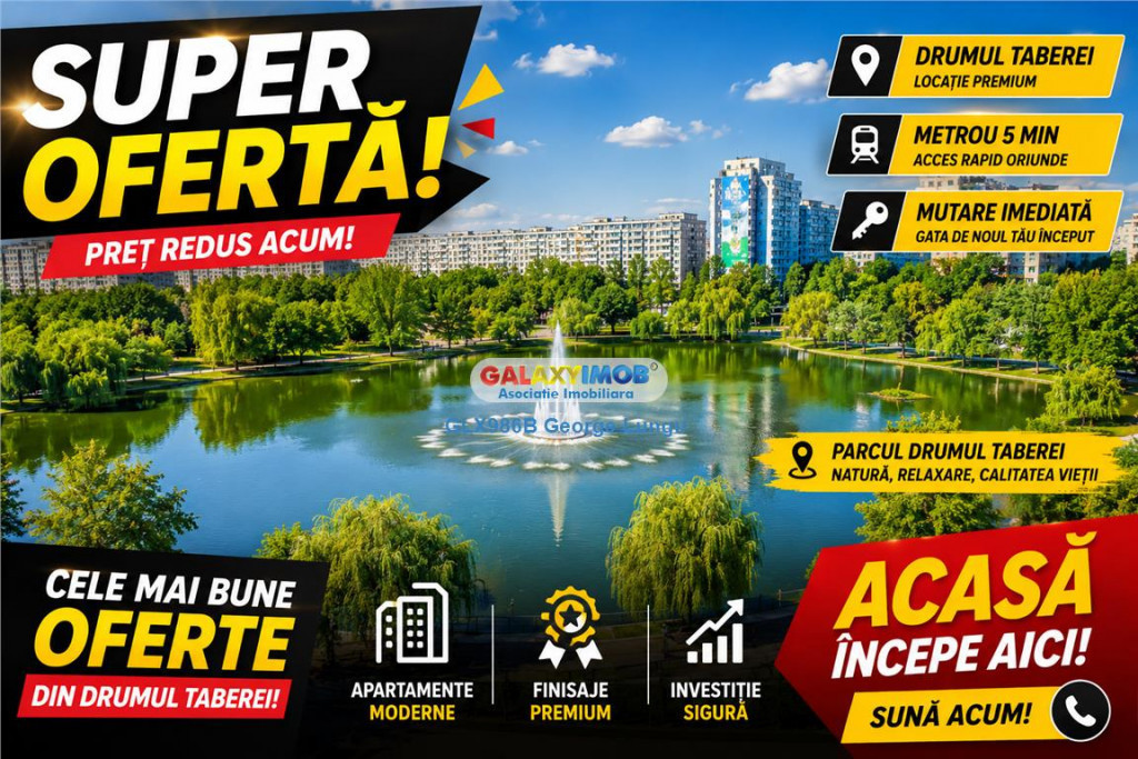 Apartament 2 camere Drumul Taberei zona Azzurro
