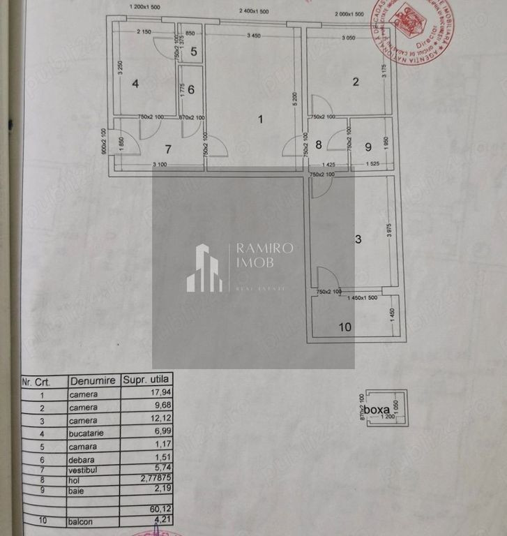 Apartament 3 camere 64 mp /boxa 4 mp| Titan | Parter | Bl...