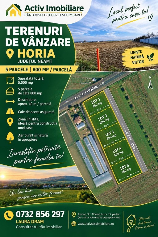 TERENURI DE VÂNZARE – HORIA, NEAMȚ