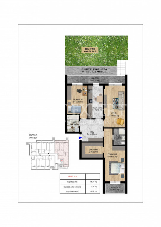 3 Camere Noi | 50% Discount la Parcarea Exterioară | Comisi