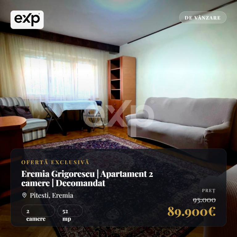 Apartament 2 camere decomandat, 53,78 mp, Bloc din 1986, Ere