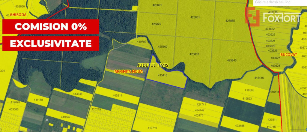 COMISION 0% Teren extravilan Mosnita in zona de Padurea Bist