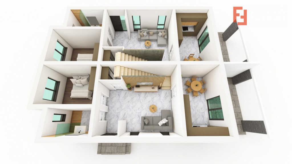 Duplex cu 5 camere si 300 mp teren, de vanzare in Sanmihaiu
