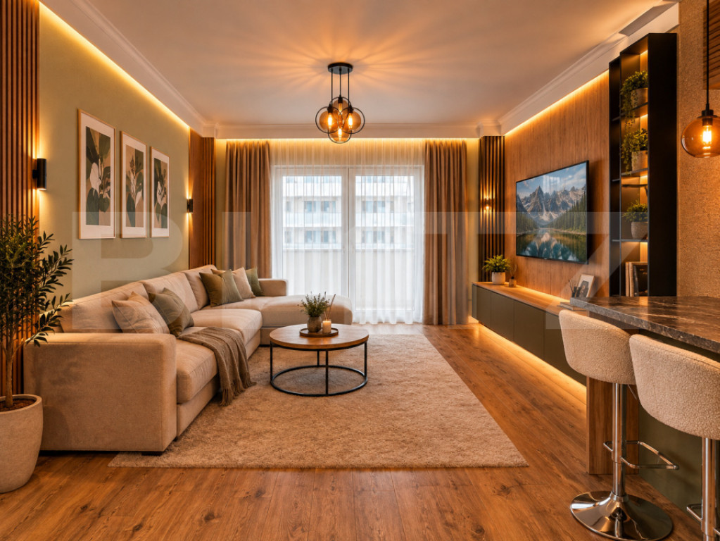 Apartament ultrafinisat 2 camere, 53 mp, terasa 12 mp, garaj