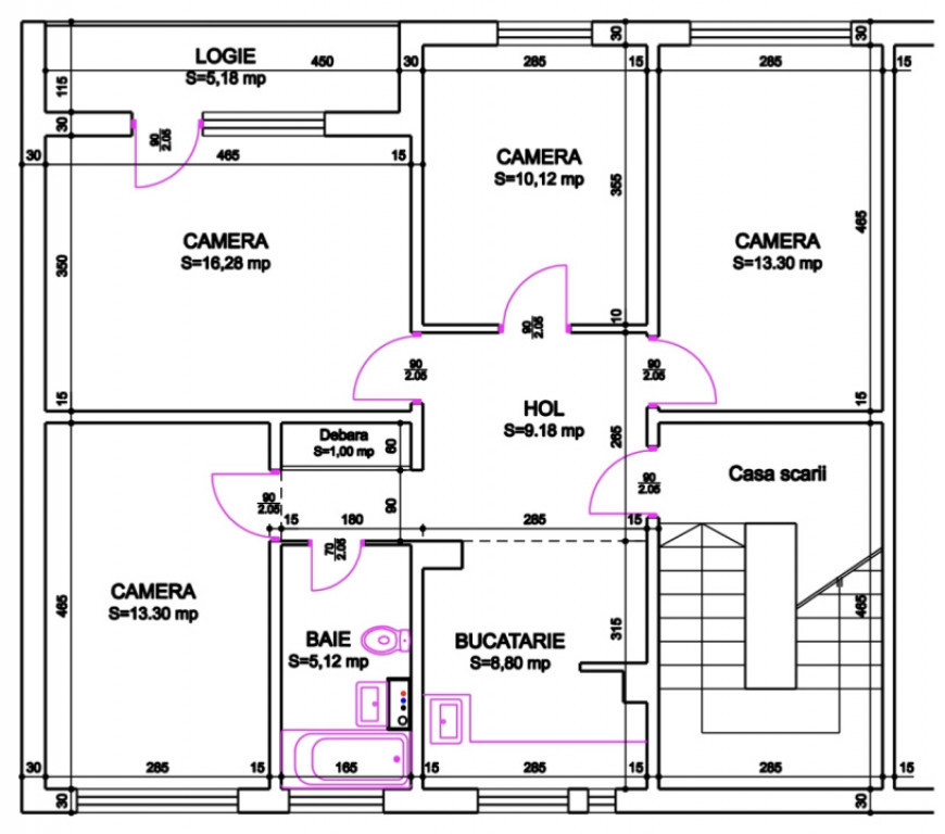 Apartament cu 4 camere, 77 mp, zona Marasti, Cluj-Napoca